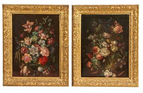 Still Life studies of Mixed Flowers, 18th century continental school