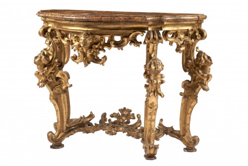 Console en bois dorè et sculpté, Toscane 18e siècle