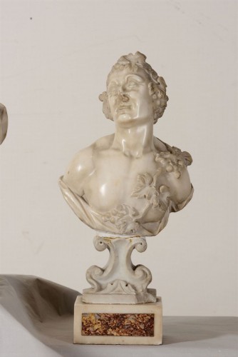 Sculpture Sculpture en Marbre - Bacchus et Ariane en marble, art baroque italien du XVIIIe siècle