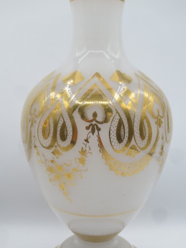 Paire de vases en opaline Charles X - Verrerie, Cristallerie Style Restauration - Charles X