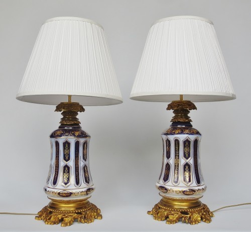 Lampes en porcelaine de Bayeux - Luminaires Style Napoléon III