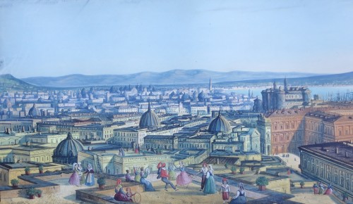 Vue panoramique de Naples - Tableaux et dessins Style 