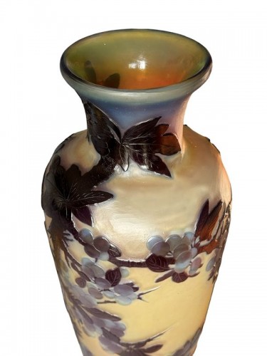 XXe siècle - Emile Gallé - Important Vase Art nouveau "Prunus"
