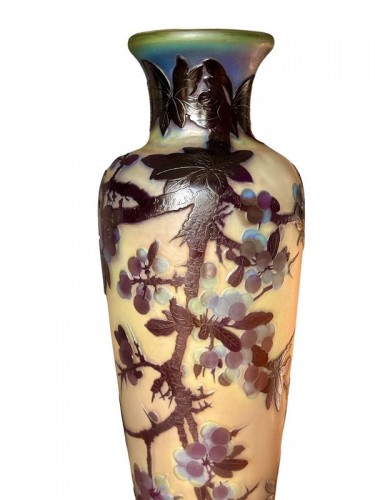 Art Déco - Emile Gallé - Important Vase Art nouveau "Prunus"