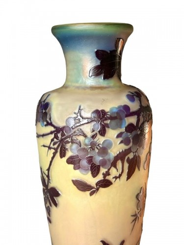 Antiquités - Emile Gallé - Important Vase Art nouveau "Prunus"