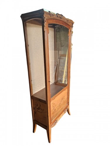 Mobilier Bibliothéque, vitrine - Louis Majorelle - Vitrine Art Nouveau "Clématites"