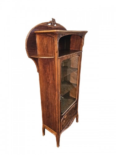 Camille Gauthier - Art nouveau &quot;Coquelicots&quot; display cabinet - 