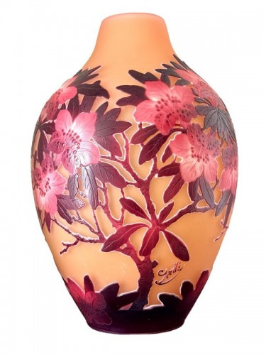 20th century - Emile Gallé - &quot;Rhododendron&quot; vase