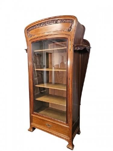 Furniture  - Edouard Diot - &quot;Pine cones&quot; Art Nouveau display case