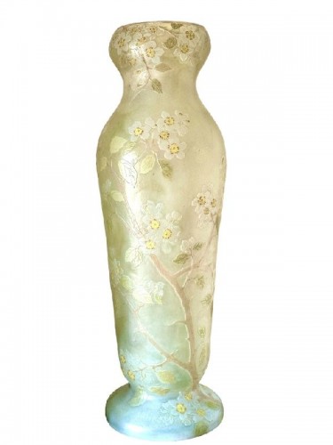 Legras - Monumental  Art Nouveau &quot;Apple tree flowers&quot; vase