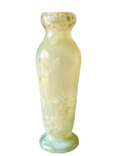 Legras - Monumental  Art Nouveau &quot;Apple tree flowers&quot; vase - 