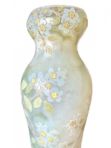 XXe siècle - Legras - Monumental Vase Art nouveau "Fleurs de Pommier"