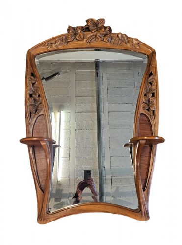 Camille Gauthier - Art Nouveau &quot;Clematis&quot; mirror