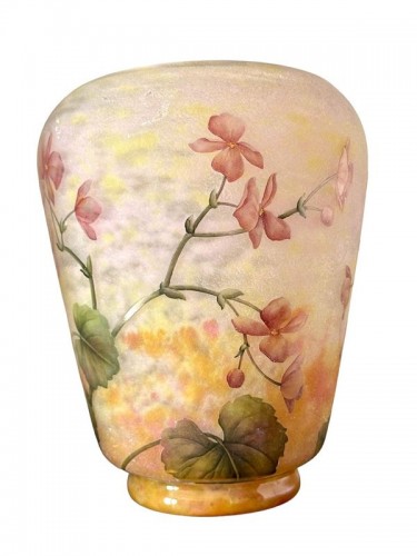 Daum Nancy Vase "Cornouiller du Japon" - Antiquités Art Nouveau