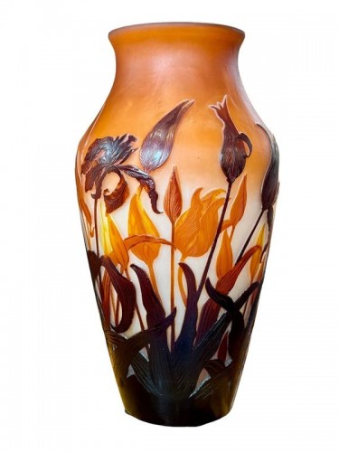 Emile Gallé Important Vase Art nouveau "Tulipes"