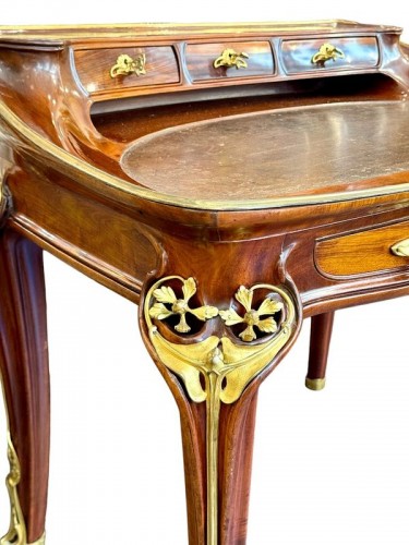 Louis Majorelle - Exceptionnel bureau "Orchidées et Sagittaires" - Mobilier Style Art nouveau