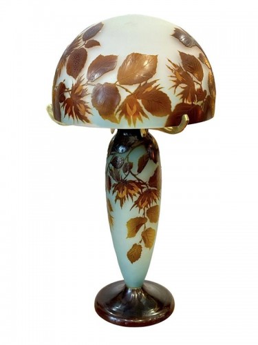 Emile Gallé - Lampe Champignon Art nouveau "Aux noisettes"