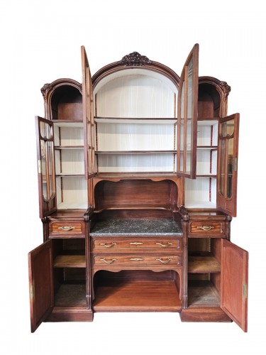 Mobilier Bibliothéque, vitrine - Paul Alexandre Dumas - Bibliothèque Art nouveau "Hortensias"