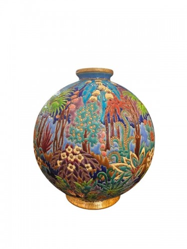 Longwy - Vase boule - Céramiques, Porcelaines Style Art Déco