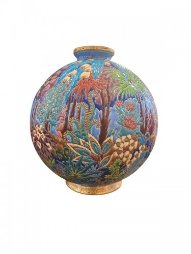 Longwy - Vase boule - Antiquités Art Nouveau