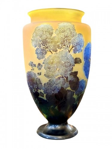 Emile Gallé - Monumental vase Art nouveau "Hortensias"