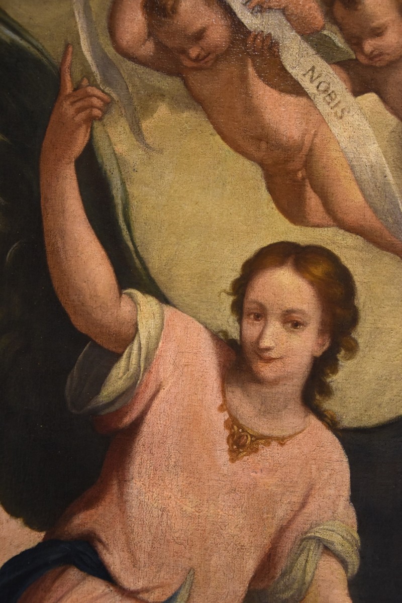 L'ange gardien en gloire, éccole italienne du 17e siècle - N.106398