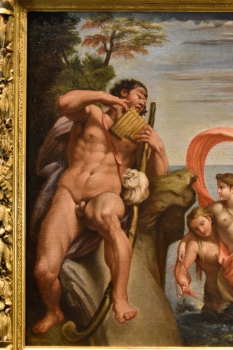 Tableaux et dessins Tableaux XVIIe siècle - Polyphème et Galatée, atelier de Annibale Carracci (1560 - 1609)
