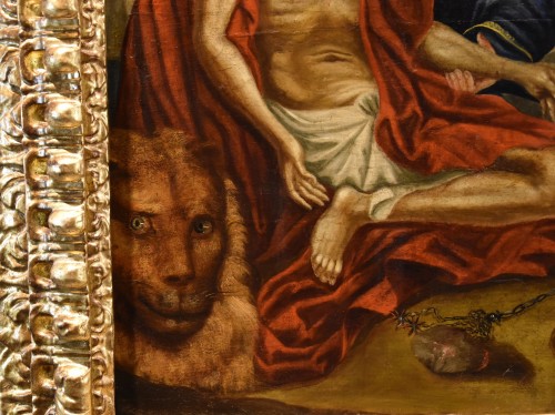Antiquités - Saint Jérôme soutenu par deux anges, Peintre vénitien du début du XVIIe siècle