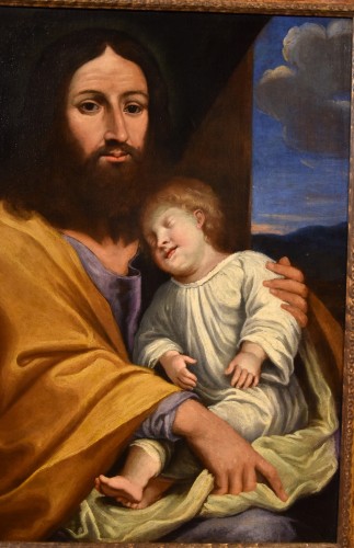 Jésus avec l'enfant, école italienne du 17e siècle - Antichità Castelbarco