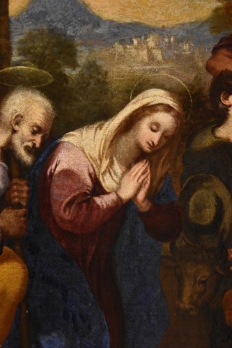 Antiquités - Nativité avec adoration des bergers, atelier de Giacinto Gimignani (1606 - 1681)
