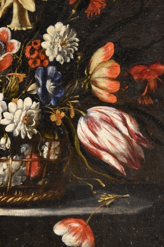 Paire de natures mortes de fleurs, attribuable à Josè de Arellano ( 1653 - Vers 1714) - Antichità Castelbarco