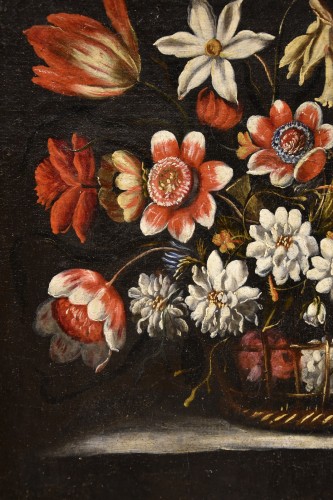 Paire de natures mortes de fleurs, attribuable à Josè de Arellano ( 1653 - Vers 1714) - Louis XIII