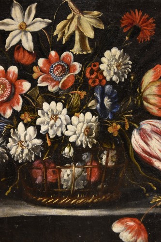 Louis XIII - Paire de natures mortes de fleurs, attribuable à Josè de Arellano ( 1653 - Vers 1714)