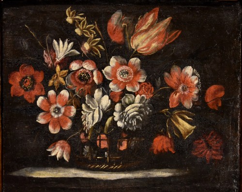 Antiquités - Paire de natures mortes de fleurs, attribuable à Josè de Arellano ( 1653 - Vers 1714)