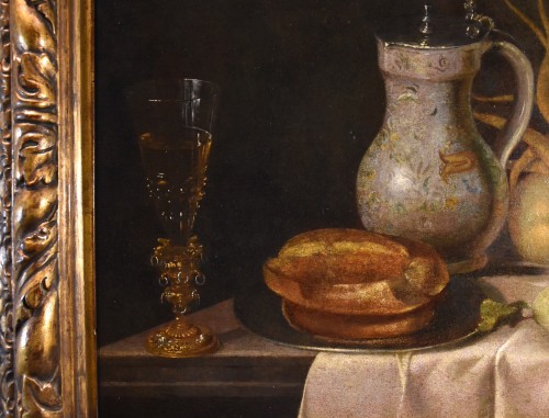 Antiquités - Still life with a crystal goblet, Flemish school of the 17th century