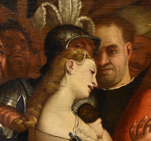 Antiquités - Le Christ et la femme adultère, atelier de Lorenzo Lotto (1480 - 1556)