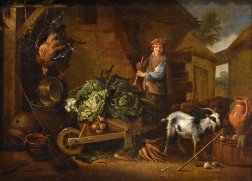 Adriaen de Gryef (1657 - 1722), Paysan dans la cour