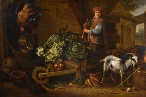 Adriaen de Gryef (1657 - 1722), Paysan dans la cour - Louis XIV