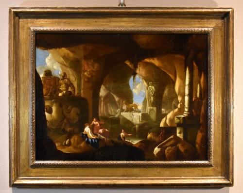 Jacques Muller (1630 - 1680) - Diane et les nymphes se baignant dans une grotte - Tableaux et dessins Style Louis XIII