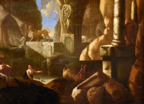 Antiquités - Jacques Muller (1630 - 1680) - Diana and the nymphs bathing in a cave