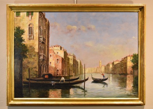 Vue de Venise avec le Grand Canal, Antoine Bouvard dit Marc Aldine (1875 - 1957) - Tableaux et dessins Style Art nouveau