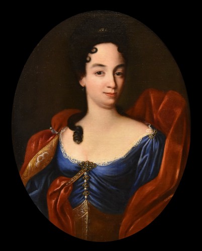 Portrait d'Anne Marie d'Orléans, école italienne du 18e siècle - Tableaux et dessins Style Louis XIV