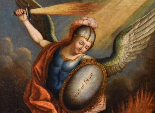 Louis XV -  Saint Michael The Archangel, 18th-century Spanish Colonial School