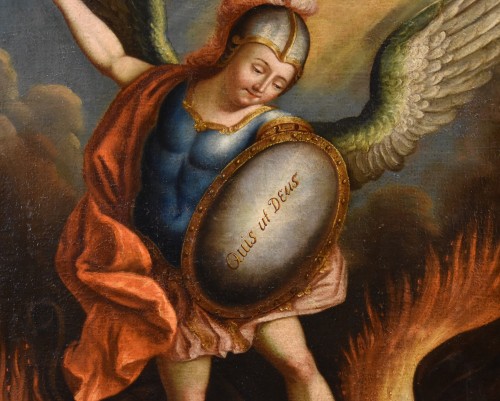 Antiquités -  Saint Michael The Archangel, 18th-century Spanish Colonial School