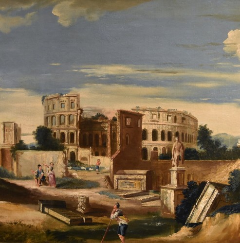 18th century - Architectural Capriccio With Ancient Classical Ruins, Jacob Fabris (1689 - 1761)