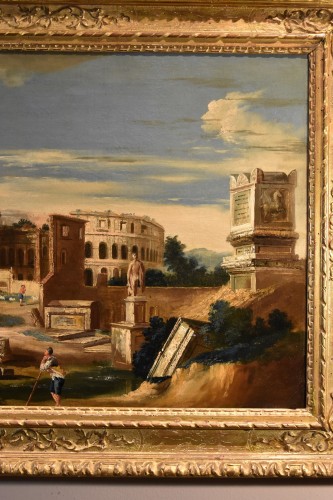 Architectural Capriccio With Ancient Classical Ruins, Jacob Fabris (1689 - 1761) - Louis XV