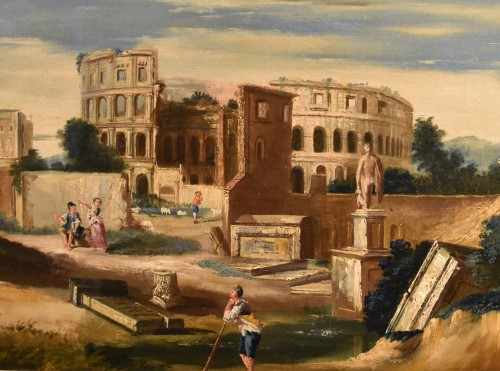 Louis XV - Architectural Capriccio With Ancient Classical Ruins, Jacob Fabris (1689 - 1761)