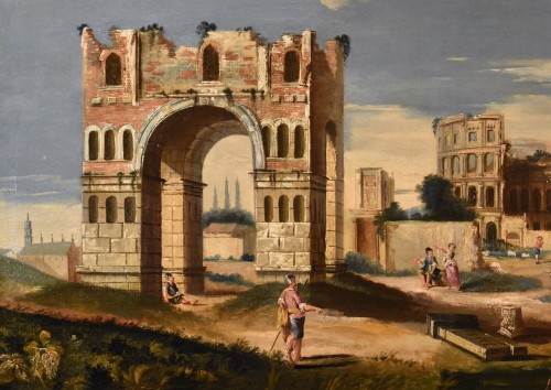 Antiquités - Capriccio architectural avec des ruines antiques, Jacob Fabris (1689 - 1761)