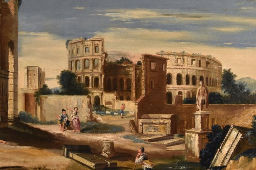 Antiquités - Architectural Capriccio With Ancient Classical Ruins, Jacob Fabris (1689 - 1761)