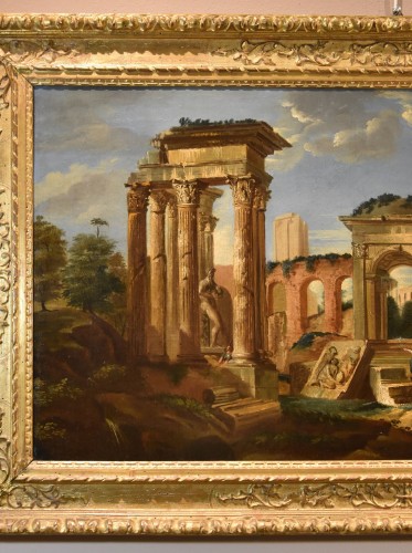 Tableaux et dessins Tableaux XVIIIe siècle - Caprice architectural, Jacob Fabris (1689 - 1761)